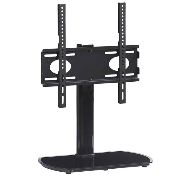 Perth 55'' Universal Swivel TV Stand Mount Bracket with Black Glass Base