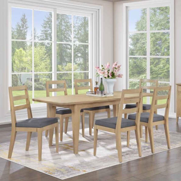 Petaluma Wooden Extending Dining Table With 6 Chairs - Oak