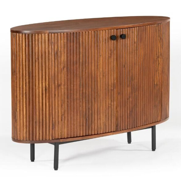 Plano Wooden Storage Cabinet With 2 Doors In Walnut