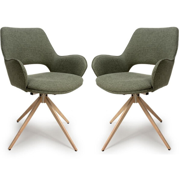 Playa Sage Fabric Dining Chairs In Pair