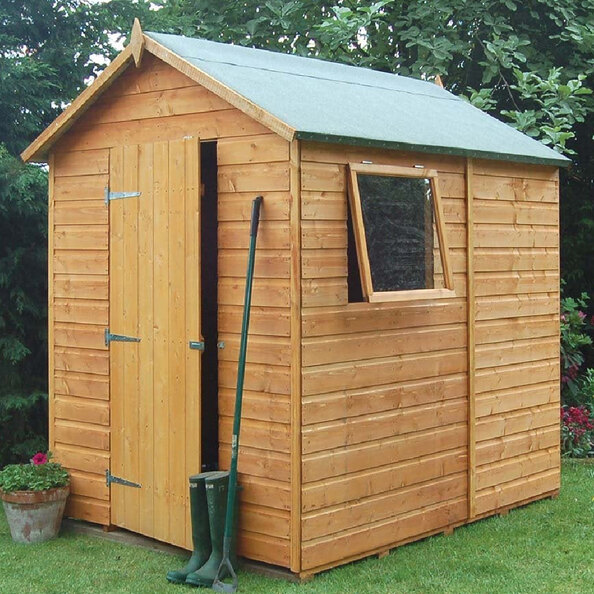 Polmont Wooden Garden Apex Shed In Honey Brown 7x5
