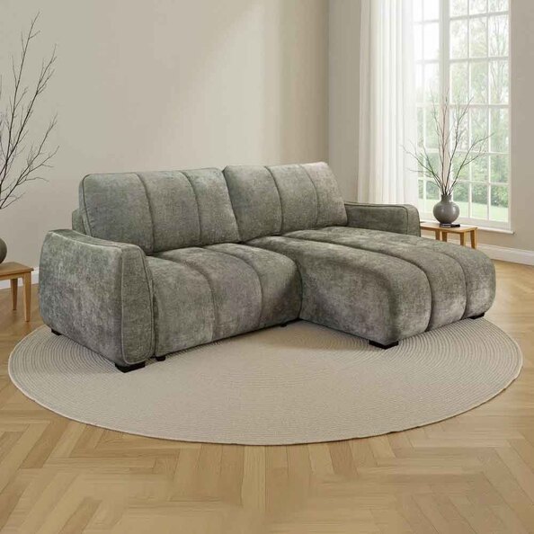Portmere Fabric Universal Corner Sofabed in Green