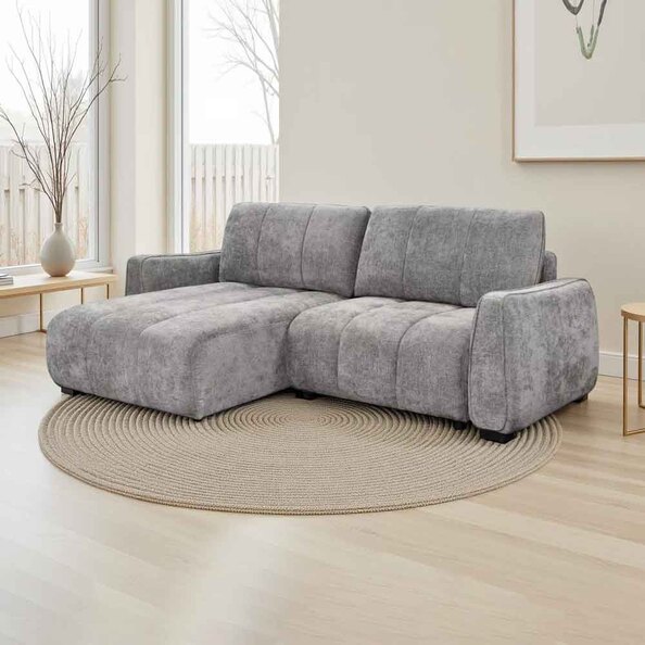 Portmere Fabric Universal Corner Sofabed in Grey