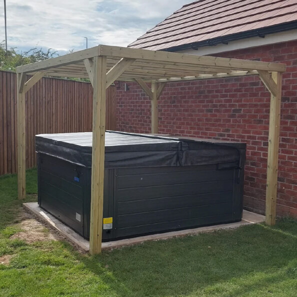 Portrush Small Wooden Garden Traditional Pergola In Natural