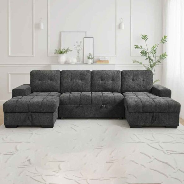 Positano Fabric U Shape Corner Sofa in Grey