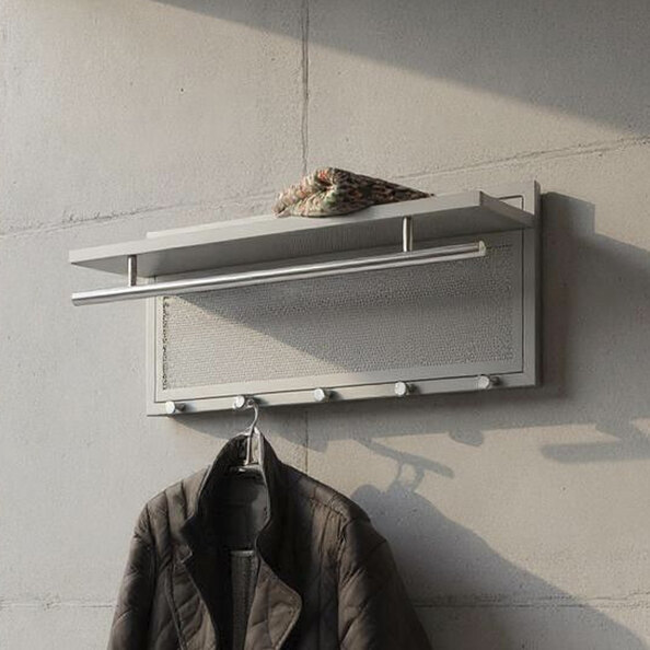Prichard Metal Coat Rack In Chrome Grey