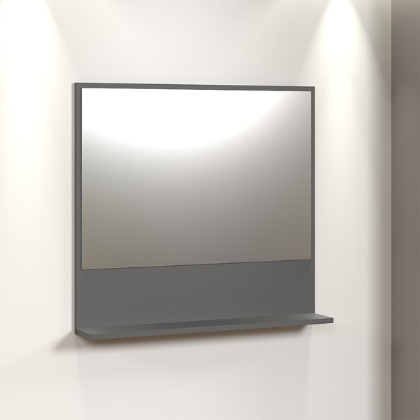 Provence Large Wooden Wall Mounted Bathroom Mirror in Anthracite and Evoke Oak