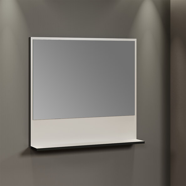 Provence Large Wooden Wall Mounted Bathroom Wall Mirror in Light Grey