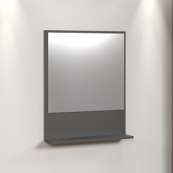 Provence Small Wooden Wall Mounted Bathroom Mirror in Anthracite and Evoke Oak
