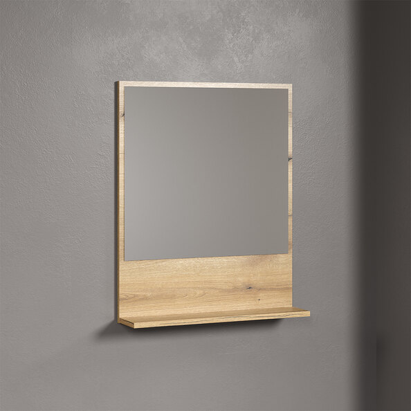 Provence Small Wooden Wall Mounted Bathroom Wall Mirror in Evoke Oak