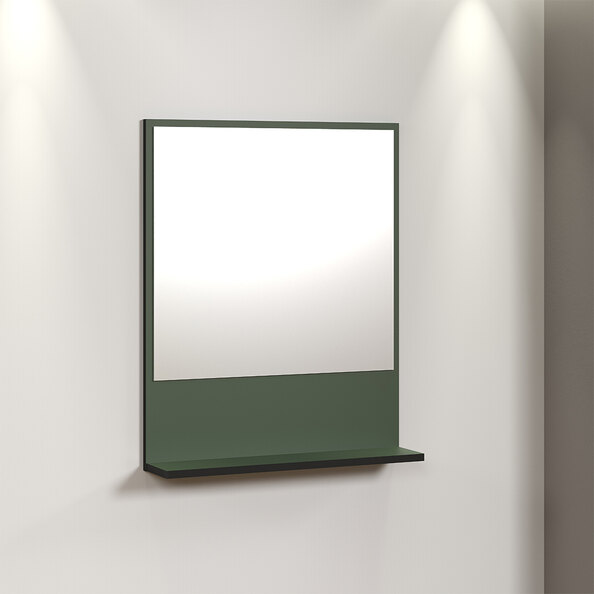 Provence Small Wooden Wall Mounted Bathroom Wall Mirror in Green