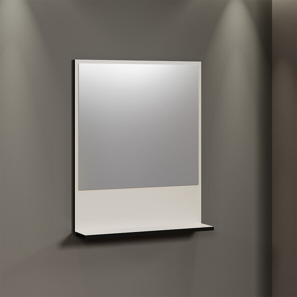 Provence Small Wooden Wall Mounted Bathroom Wall Mirror in Light Grey