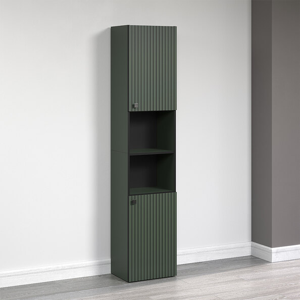 Provence Tall Wooden Bathroom Storage Cabinet in Green