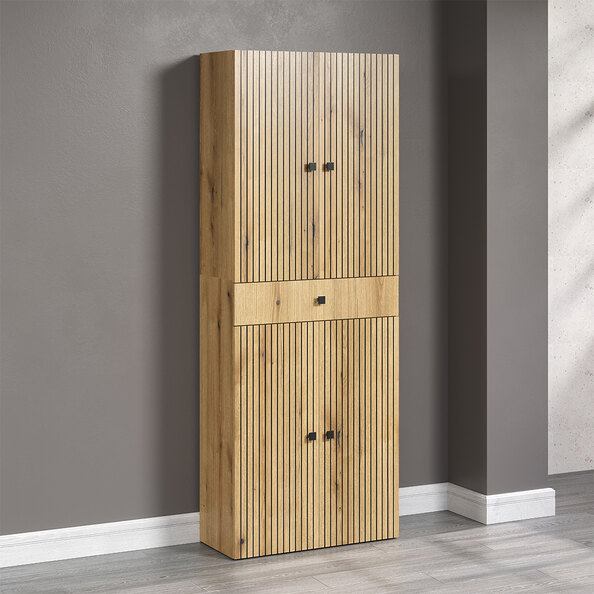 Provence Wooden Bathroom Storage Cabinet with 1 Drawer in Evoke Oak