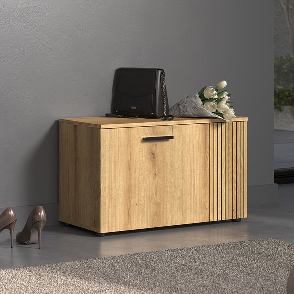 Provence Wooden Hallway Storage Bench in Evoke Oak