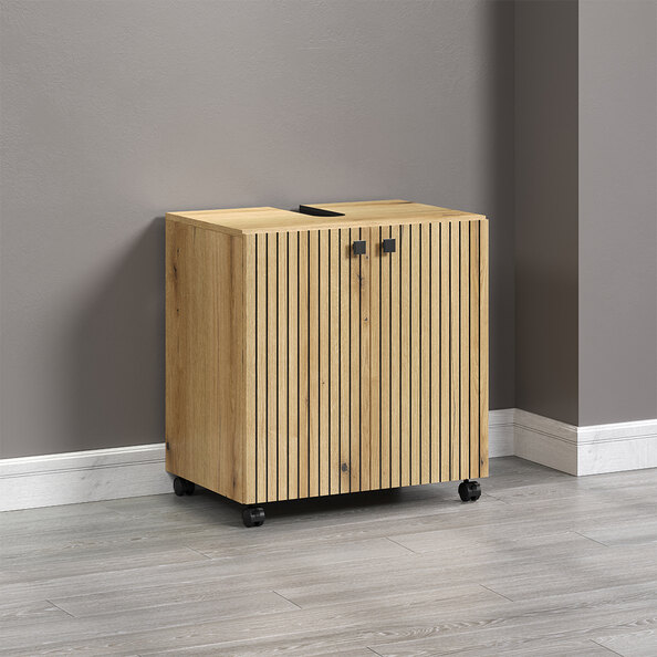 Provence Wooden Vanity Unit with 2 Doors in Evoke Oak