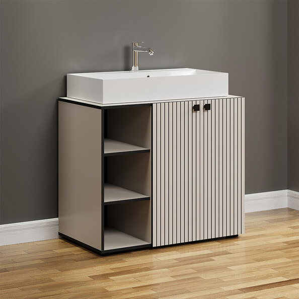 Provence Wooden Vanity Unit with Basin in Light Grey
