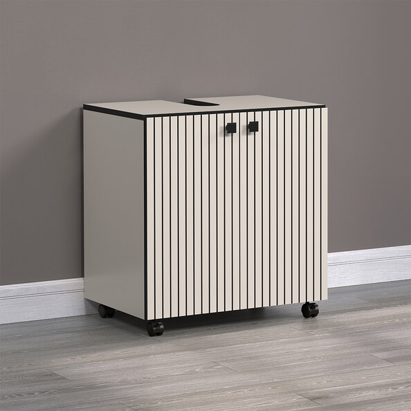 Provence Wooden Vanity Unit with 2 Doors in Light Grey