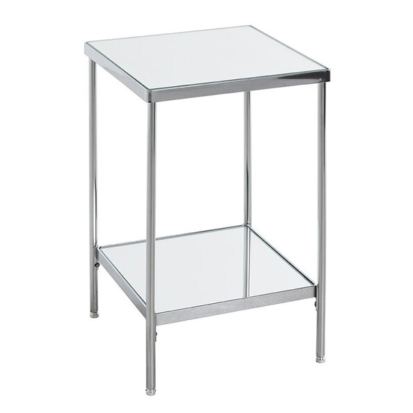 Pulaski Small Mirrored Square End Table With Chrome Frame