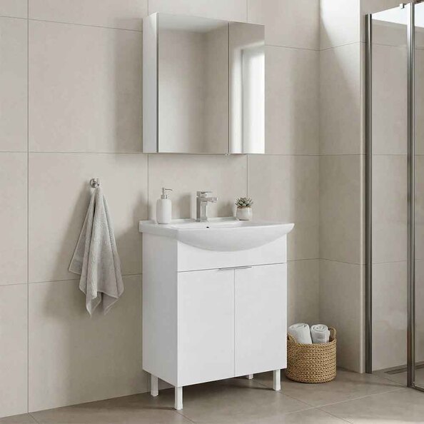 Purus 650mm Wooden Bathroom Furniture Set with 4 Doors in White