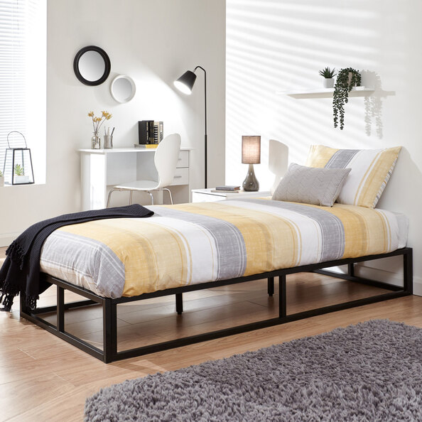 Putney Metal Single Bed In Black