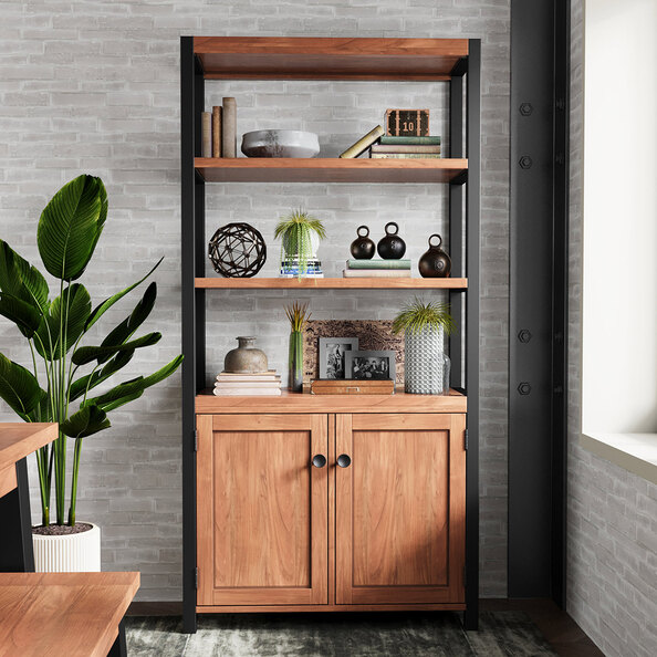 Qimera Acacia Wood Bookcase