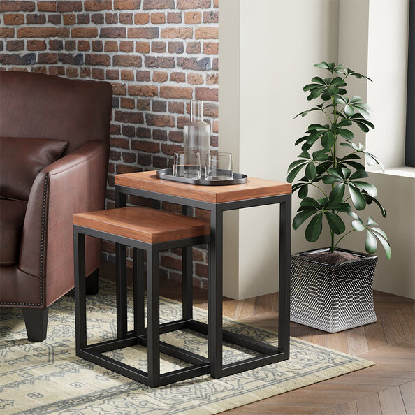 Qimera Acacia Wood Nest Of 2 Tables