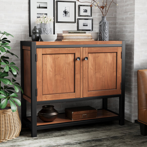 Qimera Acacia Wood Storage Cabinet with 2 Doors