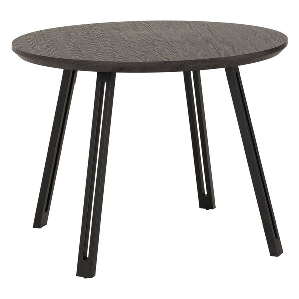 Qinson Round Wooden Dining Table in Black