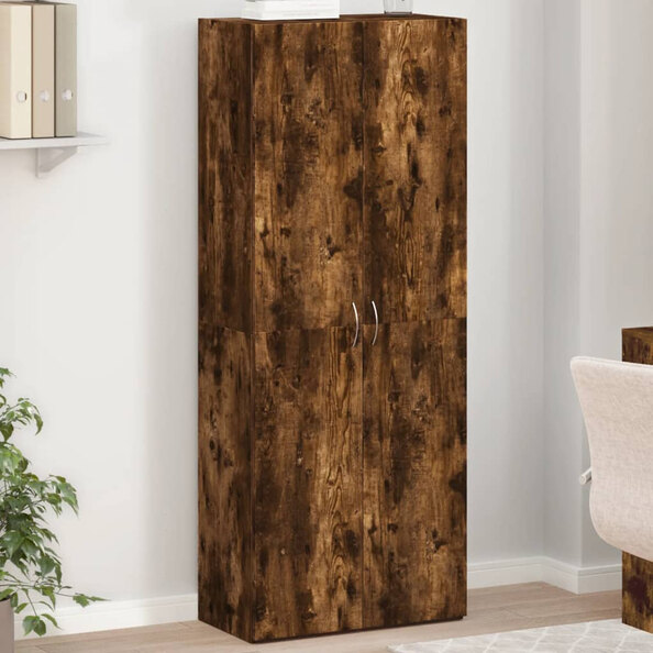 Quilcene 153cm Wooden Office Cabinet In Smoked Oak