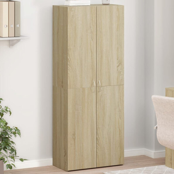 Quilcene 153cm Wooden Office Cabinet In Sonoma Oak