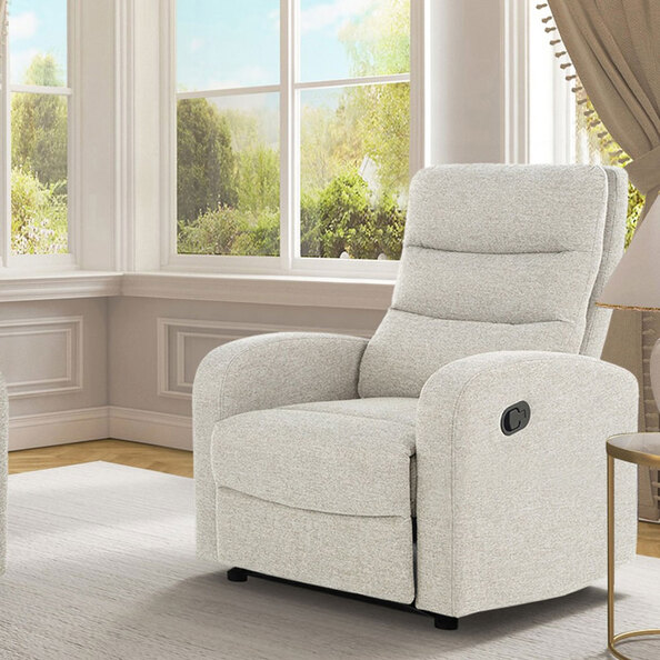 Raevor Fabric 1 Seater Sofa in Natural Brown