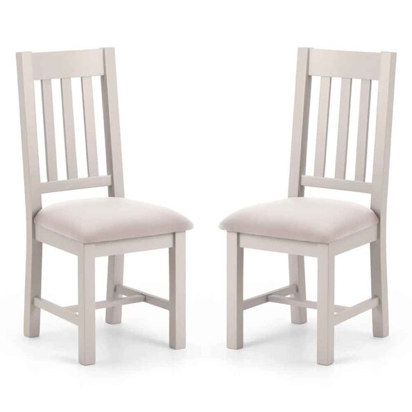Raisie Light Grey Wooden Dining Chair in Pair