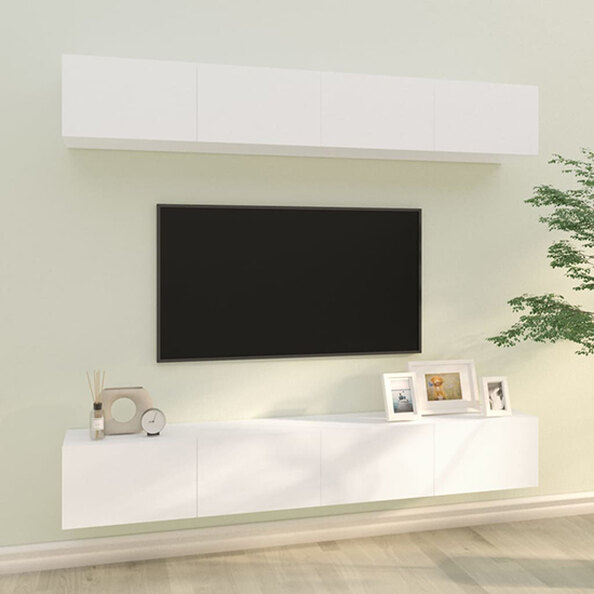 Raivo Wall Hung Wooden Entertainment Unit In White — free download