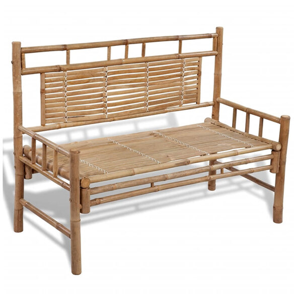Ramie Wooden Bamboo Garden Seating Bench In Natural