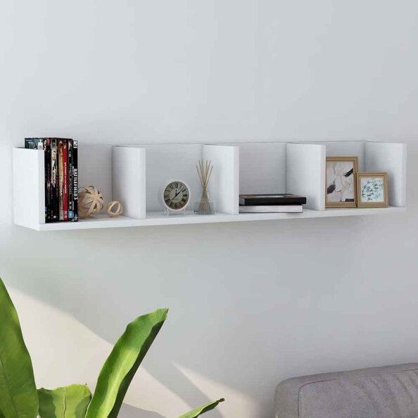 Ramona 100cm Wooden Wall Hung Shelving Unit - White