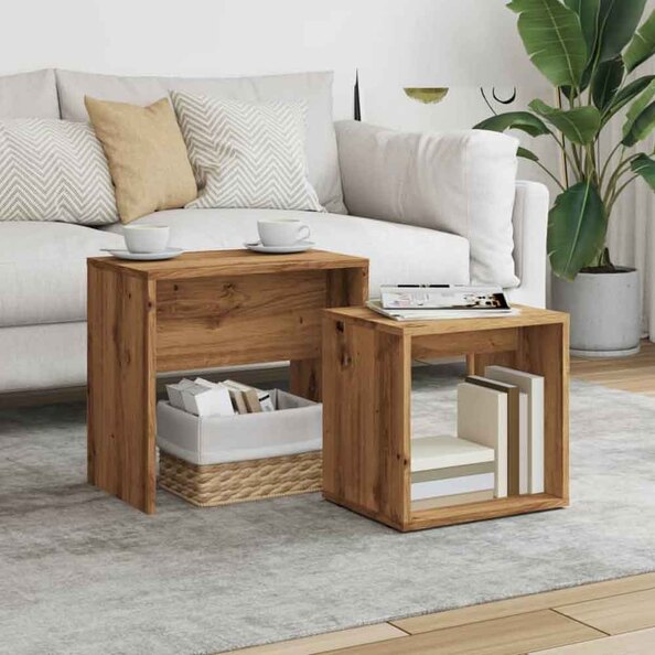 Ramona Wooden Nesting Coffee Table - Artisan Oak