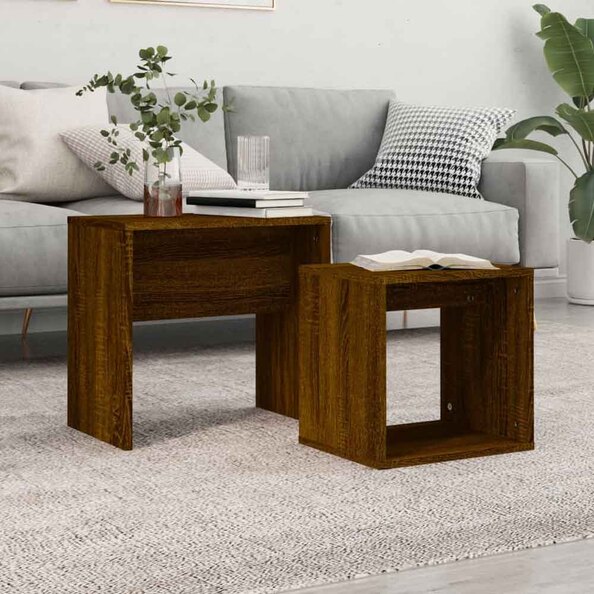 Ramona Wooden Nesting Coffee Table - Brown Oak