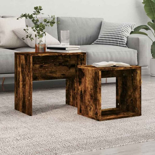 Ramona Wooden Nesting Coffee Table - Smoked Oak