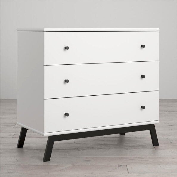 Raviole Wooden Chest Of 3 Drawers in White
