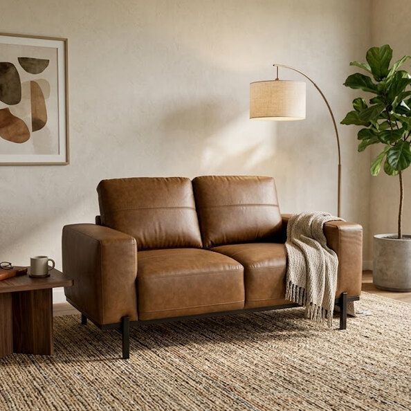 Ravion Fabric 2 Seater Sofa in Tan