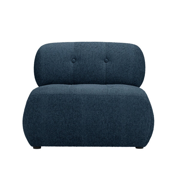 Rawlins Boucle Fabric Accent Chair In Midnight Blue