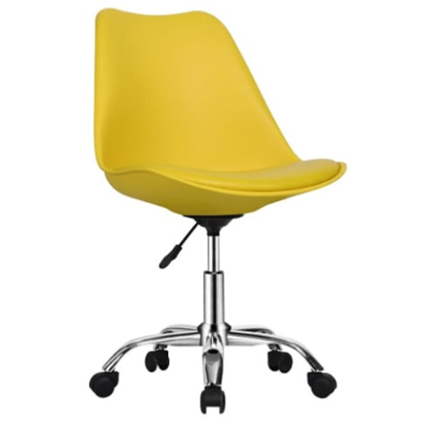 Regis PP Swivel Home And Office Chair In Yellow