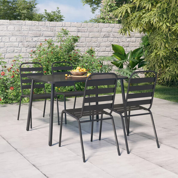 Reno Small Steel 5 Piece Garden Dining Set In Anthracite