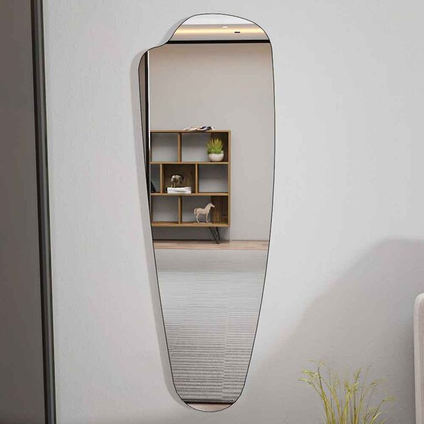 Reos Glass Wall Mirror with Wooden Frame