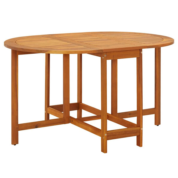 Revano Garden 130cm Acacia Wood Folding Dining Table in Brown