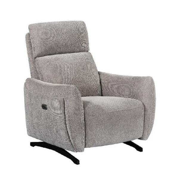 Revere Fabric Electric Recliner 1 Seater Sofa In Natural