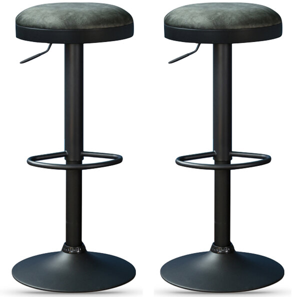 Rexford Olive Fabric Gas Lift Stools - Pair