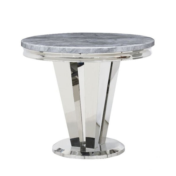 Richmond Grey Marble Effect Top Dining Table with Chrome Base
