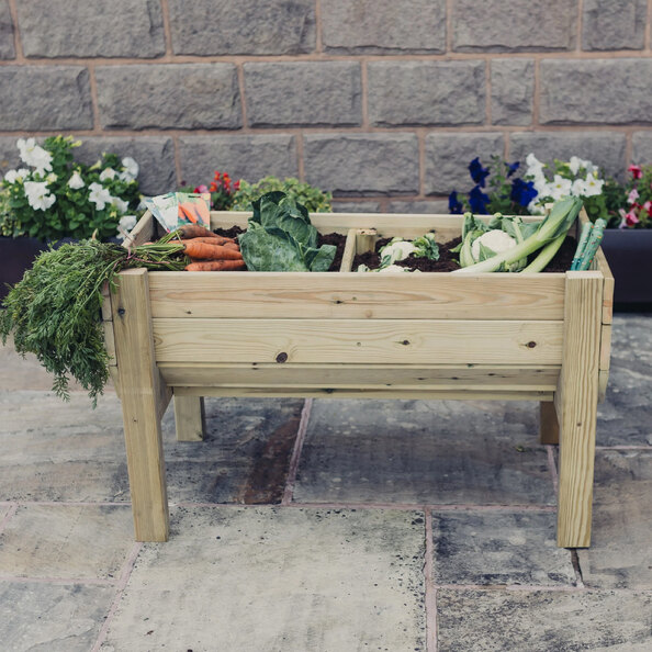 Rimouski Medium Wooden Garden Vegetable Planter In Natural